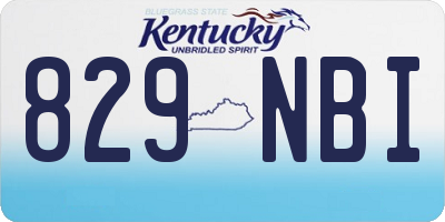 KY license plate 829NBI