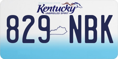 KY license plate 829NBK