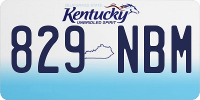 KY license plate 829NBM