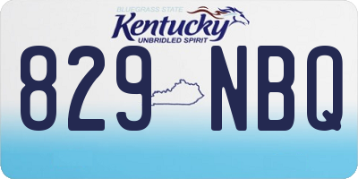 KY license plate 829NBQ