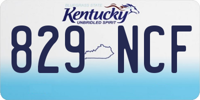 KY license plate 829NCF