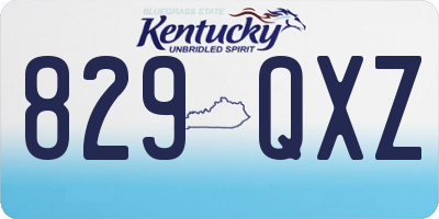 KY license plate 829QXZ