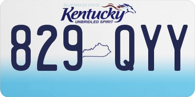 KY license plate 829QYY