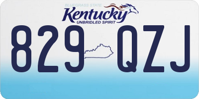 KY license plate 829QZJ
