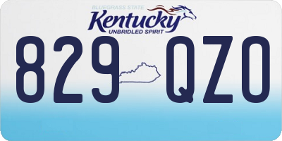 KY license plate 829QZO