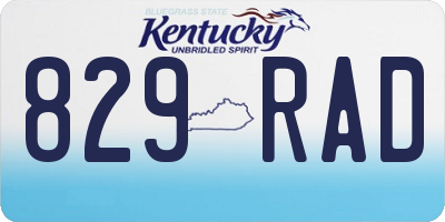 KY license plate 829RAD