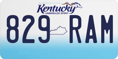 KY license plate 829RAM