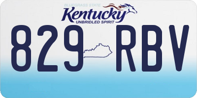 KY license plate 829RBV