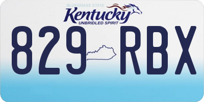 KY license plate 829RBX