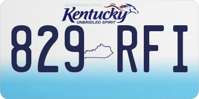 KY license plate 829RFI