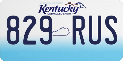 KY license plate 829RUS