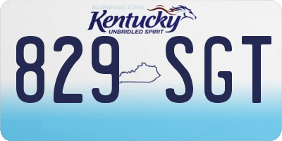 KY license plate 829SGT