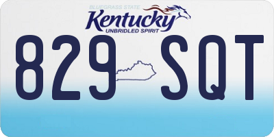 KY license plate 829SQT