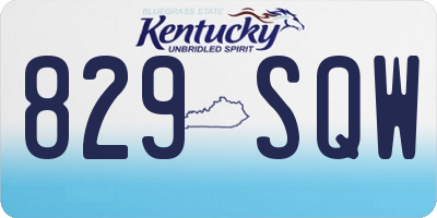 KY license plate 829SQW