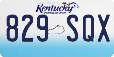KY license plate 829SQX