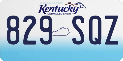 KY license plate 829SQZ