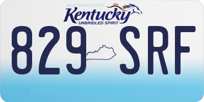 KY license plate 829SRF