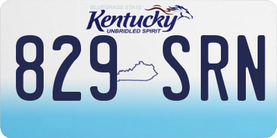 KY license plate 829SRN