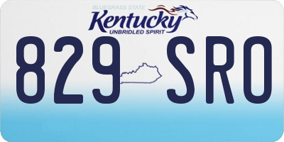 KY license plate 829SRO