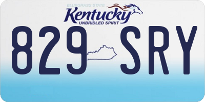 KY license plate 829SRY