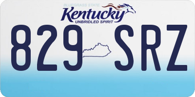 KY license plate 829SRZ