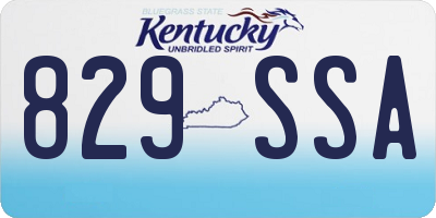 KY license plate 829SSA