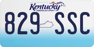 KY license plate 829SSC