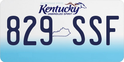 KY license plate 829SSF