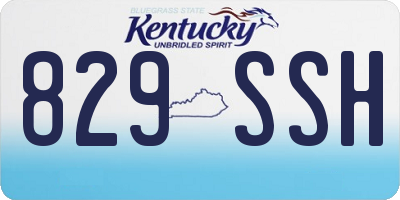 KY license plate 829SSH