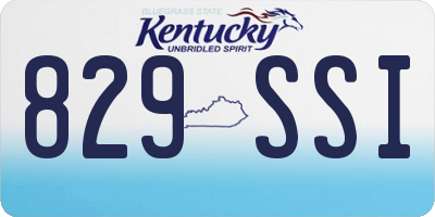 KY license plate 829SSI