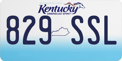 KY license plate 829SSL