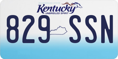 KY license plate 829SSN
