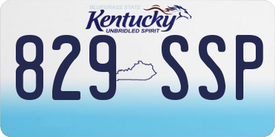 KY license plate 829SSP