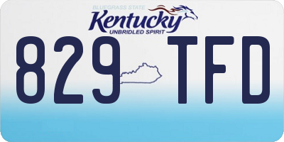 KY license plate 829TFD