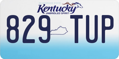 KY license plate 829TUP