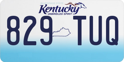 KY license plate 829TUQ