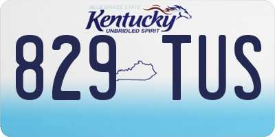 KY license plate 829TUS
