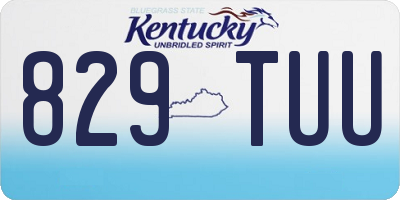 KY license plate 829TUU