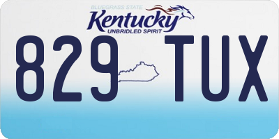 KY license plate 829TUX