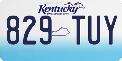 KY license plate 829TUY