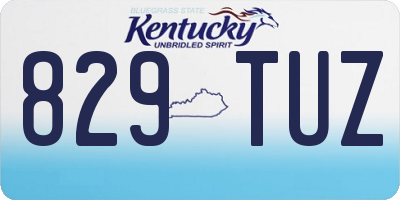 KY license plate 829TUZ