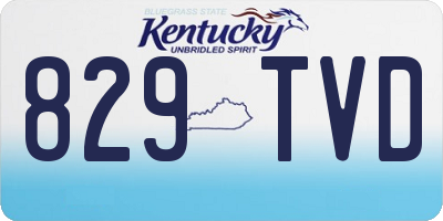 KY license plate 829TVD