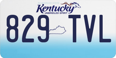 KY license plate 829TVL