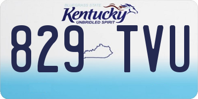 KY license plate 829TVU