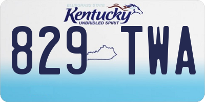 KY license plate 829TWA