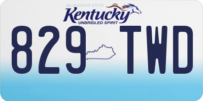 KY license plate 829TWD