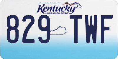 KY license plate 829TWF
