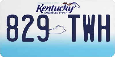 KY license plate 829TWH