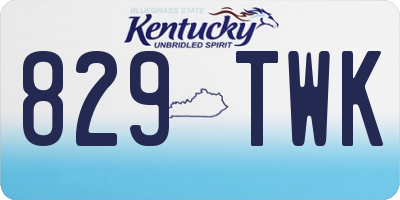 KY license plate 829TWK