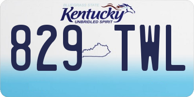 KY license plate 829TWL
